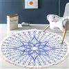 Duories Tappeto rotondo in cotone vintage,con motivo mandala,lavabile,tessuto a mano,con nappe per camera da letto,corridoio,soggiorno,tavolino da caff? lavabile in lavatrice,motivo floreale da 60 cm,#10
