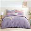 RUIKASI Biancheria da letto 200 x 220 cm, colore rosa lavanda, 3 pezzi, copripiumino 200 x 220 cm, con chiusura lampo, set di biancheria da letto in microfibra Oeko-TEX, morbida e non necessita di