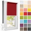 Estika Tenda a rullo semi-trasparente senza forare - 60 x 220 cm - Rosso Marsala - per interni, per finestre, tessuto con protezione solare