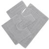 Casatessile CASA TESSILE Torino Set 3 tappeti Bagno in Spugna, 1 cm 60X90 + 2 Girowater cm 60x45 - Grigio