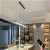 WJYCYN Moderno LED pendente Tavolo da pranzo Dimmerabile acrilico Lampada a sospensione da sala da pranzo Design lineare Lampadario a sospensione con telecomando per ristoranti Ufficio L100cm 40W nero
