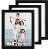 Eulihent Set di 3 Cornici Foto 15x20 cm Cornice Portafoto in Legno MDF con Vetro Acrilico Passepartout per Montaggio a Parete o Tavolo (Nero)