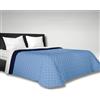 Viterbo Biancheria - Copriletto Singolo Estivo e Primaverile Leggero, Trapuntino Singolo Double Face Realizzato in Italia, Trapunta Singola Leggera 170x250cm (Singolo (880), Blu/Celeste)