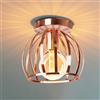 iDEGU Lampada da Soffitto Industriale Disegn Geometrico Gabbia in Metallo E27 Plafoniera Vintage Lampadario Soffitto per Camera da Letto Corridoio Soggiorno Cucina (20 cm, Oro Rosa)