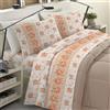 BANZAII TEXTILE INNOVATOR ONLINE Banzaii Completo Lenzuola Francese Invernale in Flanella Felpate 100% Cotone Anti-Pilling Francese Beatrice Arancione