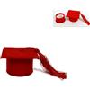 PIANETA CONFETTI Lotto pezzi 20 Bomboniera CAPPELLO TOCCO pannetto con nappina, portaconfetti 7x4, LAUREA, DIPLOMA (CKKAP) (ROSSO)