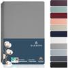 BARBONS - Lenzuola Singolo Cotone 90x200 cm - Certificato Oeko-Tex, Con Angoli Morbido e Traspirante, Adatto per letto Copriletto, Facile da Lavare Lenzuolo Singole 90 x 200 - Grigio Chiaro