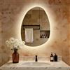 S'AFIELINA Specchio da bagno con luci a LED,75 x 55 cm,con interruttore Smart Touch,luce dimmerabile in 3 colori,anti-appannamento,funzione memoria,retroilluminato,specchio bagno asimmetrico
