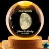 Collienght La nostra luna speciale giorno sfera di cristallo decorazione domestica luce personalizzata fase lunare sfera di cristallo luce notturna con nome e data per la persona amata, moglie, marito
