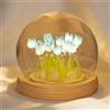 Richaa Graziosa Lampada Blu con 20 Tulipani Fiore Luce Notturna Carina Decorazione per Camera da Letto Estetica Regali Unici per Donne - Alimentata a Batteria (non Inclusa)