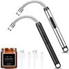 Tonsooze Accendino USB 2 pcs Arco Elettrico Accendigas Ricaricabile Accendino Lungo Collo Girevole a 360° per Cucina,Candela, Barbecue,Camino,Campeggio