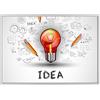 ConKrea Quadro su Tela Canvas INTELAIATO - con Cornice - Idea Lampadina - Motivazionale Marketing Infografica - 70x100cm - Stile Moderno Bianco - (cod.3502)