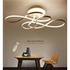 GHY Plafoniera A LED Dimmerabile Lampada da Soggiorno Moderna Creativa in Alluminio Acrilico Design Soffitto Illuminazione Interno Decorativa per Camera Letto Cucina Ufficio,d'oro,53x34cm/75W