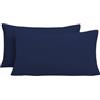 Poligino Federe Cuscini Letto Matrimoniale 40x70cm 2 PCS, Federe per Cuscini con Invisibile Cerniera in Premium Microfibra, Copri Cuscino Letto Anallergico e Traspirante, Blu