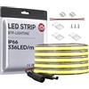 BTF-LIGHTING FCOB COB Flessibile ad Alta Densità Monocolore Striscia LED Bianco Naturale 4000K DC12V 5M 336LEDs/M 8W/M 8mm Nero PCB Dimmerabile LED IP66 Impermeabile Per Uso Interno(Solo Striscia)
