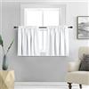 DONREN Tenda da finestra piccola per cucina, colore bianco puro, tende oscuranti, per cameretta con tasca per asta (80 x 86 cm, 1 paio)