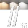 Klighten 2 Pezzi 30cm Luce Led Sottopensile Cucina Ricaricabile, Luce Armadio con Sensore di Movimento, 3000K/4500K/6000K, Dimmerabile, 3 Modalità, 1800mAh, Led Armadio Magnetica, Argento