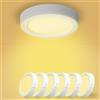 Yexati 6 Pezzi Plafonieraiera LED Soffitto Circolare 15W 1800LM, Plafoniera Superficie LED 3000K Bianco Caldo, Driver Incluso. IP44 Angolo 120 para Dormitorio Cocina Salon Baño Comedor 170 * 28Hmm