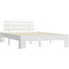 vidaXL Giroletto Classico Elegante Robusto Struttura Telaio Letto Bianco 120x200 cm con Testiera Doghe in Compensato Legno Massello Pino