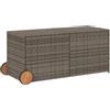 vidaXL Contenitore da Giardino con Ruote Grigio 283L in Polyrattan