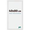 yd. Your Decoration - Cornice 40x80 cm - Bianco Opaco - Decorativa Parete in Legno con Vetro in acryl - Antiriflesso - 40x80 Cornice - Mura