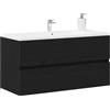 vidaXL Mobile Lavabo Rovere Nero 90x38,5x45 cm in Legno Multistrato, Mobile lavandino Bagno