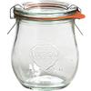 Weck Vasetto Tulipano 220 ml con Coperchio da 60 mm, Completi di Guarnizione e Clips, Scatola da 12 Pezzi, Vetro, Trasparente