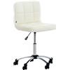 CLP Sgabello da Lavoro Medica, Regolabile in Altezza con Schienale e Ruote, Sedia Ergonomica Girevole a 360°, Sgabello Estetista in Ecopelle, Colore:bianco
