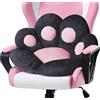 LANPEW Cuscino per sedia a forma di zampa di gatto, in peluche, confortevole, caldo, per ufficio, per la casa, il letto, tatami, cuscino per il pavimento, 60 x 60 cm, colore nero