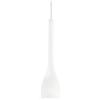 Ideal Lux Flut SP1 Small, Lampada Soffitto, Vetro Soffiato, con Cavo Regolabile Dispositivo Automatico, max 1 x 40W E14 / 240V, Bianco, fluorescente compacte (cfl), metallo