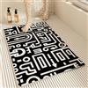 Surwin Tappetino da Doccia Antiscivolo, Moderno Stile Tappetino da Bagno in Luffa PVC, Morbida Tappeto Antiscivolo Lavabile Asciugatura Rapida Tappetino da Doccia (80x120cm,Labirinto)