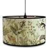 FANSU Paralume E27 Vintage in Bambù - Modello Lampadario Copertura Lampada Accessori Luce Sostituibile per Tavolo e Comodino - Stile Tamburo (Animale, 30x20cm)