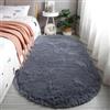 Treer Tappeto Ovale Salotto Moderno Pelo Corto Lavabile Morbido Tinta Unita Tappeti per Soggiorno Tappeti per Interni Morbidi Tappeti, per Divano Camera da Letto Home Decor (80x120cm,Grigio)