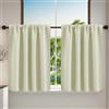 Treer Set di 2 Tende Corte Moderne per Piccole Finestre, Tendine Cucina Oscuranti Tinta Unita Tenda a Vetro Interni, Adatte per Sottolavello, Bagno e Bistrò (Beige,132x46cm)