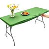 Morbuy Tovaglia Rettangolare con Bordo Elastico, Copritavolo Rettangolare con Elastico Tovaglie Esterno Antimacchia per Giardino, Picnic e Feste (243x76cm,Verde)