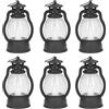 HEITIGN 6 Pezzi Lanterna d'Epoca, Lanterne LED tremolanti a Batteria, Mini Lanterne a Sospensione Decorazioni per Interni all'aperto(Nero)
