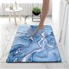 Hixingo Tappeto da Bagno in Diatomite, Tappeto Bagno Cucina Antiscivolo, Motivo Marmo Colorato Tappetino Assorbente e Asciugatura Rapida, Tappetino per Doccia e Ingresso (50x80cm,Blu Navy)