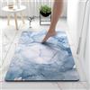 Hixingo Tappeto da Bagno in Diatomite, Tappeto Bagno Cucina Antiscivolo, Moderno Stampa Marmo Tappetino Assorbente e Asciugatura Rapida, Tappetino per Doccia e Ingresso (50x80cm,Azzurro)