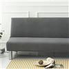Surwin Copridivano Senza Braccioli Tinta Unita 2/3 Posti Elasticizzato, Antimacchia Fodera per Divano Letto Lavabile Antiscivolo Pieghevole Clic Clac Copri Divano (120-150cm,Grigio Scuro)