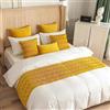 Morbuy Runner Letto Matrimoniale, Corridore Letto, Morbido Confortevole Sciarpa e Federa da Letto, Modern Alberghi Scarf Runner Decorazione (45x45 cm (Federa Jacquard),Giallo Senape)