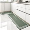 Hixingo Tappeto Cucina in Diatomite, Passatoia Cucina Antiscivolo Lavabile, Home Stampa Tappeti da Cucina, Tappeto Runner Cucina Tappeto da Bagno Tappetino per Doccia (50x120cm,Verde)