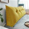 DEVINK Triangolare Cuscino da Lettura Schienale Testata Letto Divano Imbottitura Poggiaschiena Antireflusso Adulti Cuscino Letto Matrimoniale, Cuscino Cervicale Dormire Lungo(60 x 50 x 20 CM,Yellow)