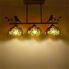 HARIPYER Lampadari in stile Tiffany, 3 luci, uccello in resina, lampada a sospensione a soffitto in vetro colorato in stile vittoriano per soggiorno, camera da letto, sala da pranzo, cucina