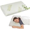 IlGruppone Cuscino in Memory Foam Bamboo Guanciale Ortopedico Ergonomico Traspirante Anti Russamento Sfoderabile Supporto Cervicale Prodotto Italiano Saponetta bambù - Saponetta70x40Cm