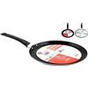 Home Maitre Crepiera, Rivestimento Antiaderente, 24 cm, Alluminio, Non adatta a induzione, Nero