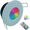 Partenopeautensili® Faretto con portalampada attacco GU10 Led impermeabile IP54 per bagno turco cromoterapia ad incasso Con telecomando (BIANCO, RGB MULTICOLOR + FREDDA)