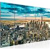 Runa Art Murali XXL New York City 200 x 80 cm Turchese 5 Pezzi - Made in Germany - 610055a