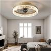 FLYFO Fan Plafoniera, Creativo Moderno LED Dimmerabile Ventilatore, Con Illuminazione e Telecomando Muto, 2 Modalità e 6 Livelli Regolabile Luci Della Camera da Letto Ufficio Ristorante (GOLD-small)