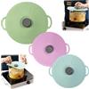 Jorzer 3 Coperchi in Silicone per Pentole e Padelle, 32 cm, 23 cm, per Uso Alimentare, con Manico, Riutilizzabili, con Chiusura a Ventosa