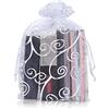 YFZYT 100 Pezzi Sacchetti Bustina Organza Portaconfetti per Nozze Regalo Caramella Partito Gioielli - 13x18 cm /5.12x7.09 pollici, Argento Bianco